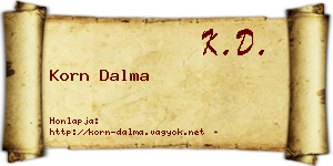 Korn Dalma névjegykártya